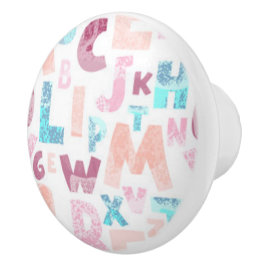 Pomo De Cerámica The Alphabet Ceramic Door Knob