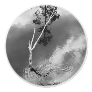 Pomo De Cerámica Three Worlds Water Swirl Reflection