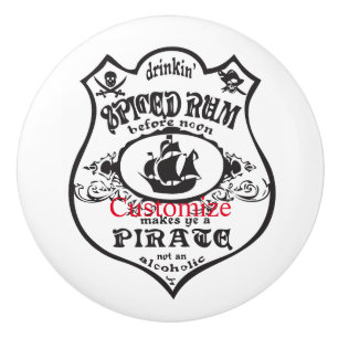 Pomo De Cerámica Thunder_Cove, bebida pirata de ron picada