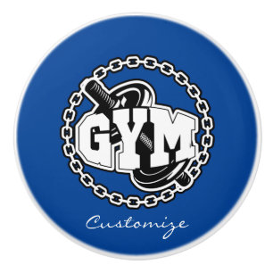 Pomo De Cerámica Thunder_Cove con el logotipo Gym Barbell