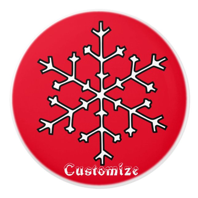 Pomo De Cerámica Thunder_Cove de copo de nieve (Anverso)