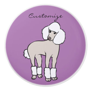 Pomo De Cerámica Thunder_Cove de perro caniche estándar