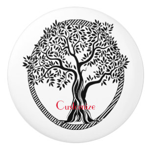 Pomo De Cerámica Thunder_Cove del árbol de la vida