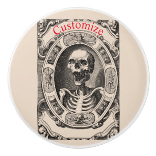 Pomo De Cerámica Thunder_Cove, flamante cráneo humano