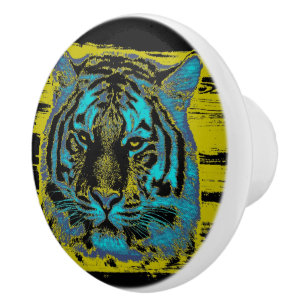 Pomo De Cerámica Tiger Vintage