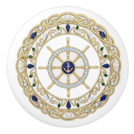 Pomo De Cerámica Timón de rueda de barco de capitán náutico de cris