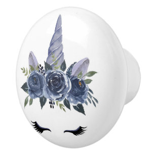 Pomo De Cerámica Tira cerámica de la cara de Unicornio