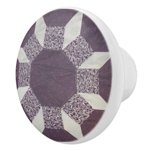 Pomo De Cerámica Tira de cajón - Patrón Purple Quillado (Derecha)