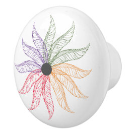 Pomo De Cerámica Tira de cajón - Plumas coloreadas