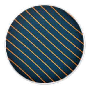 Pomo De Cerámica Tira de cerámica clásica de rayas de oro azul