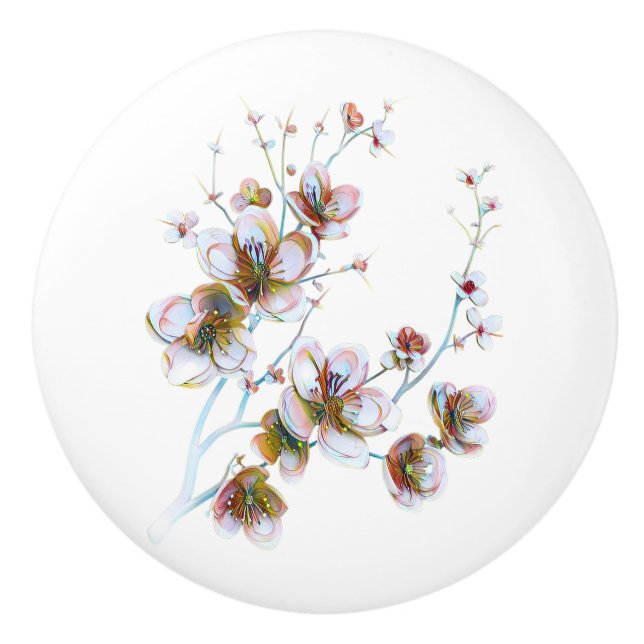 Pomo De Cerámica Tira de cerámica floral (Anverso)