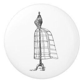 Pomo De Cerámica Tira de cerámica - Tema de coser de época, Mannequ