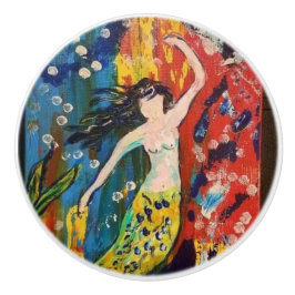 Pomo De Cerámica Tira de la Knob de Mermaid