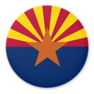 Pomo De Cerámica Tira de perilla cerámica con bandera de Arizona, E