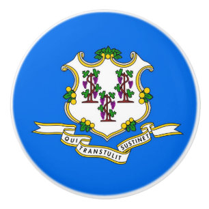 Pomo De Cerámica Tira de perilla cerámica con bandera de Connecticu