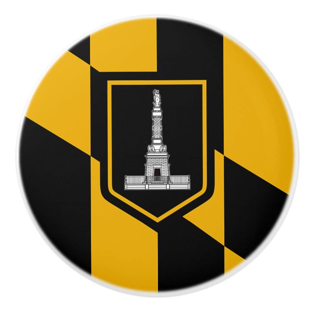 Pomo De Cerámica Tira de perilla de cerámica con bandera de Baltimo (Anverso)