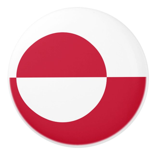 Pomo De Cerámica Tira de perilla de cerámica con bandera de Groenla (Anverso)