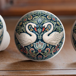 Pomo De Cerámica Tira del botón cerámico de Swan Serenade