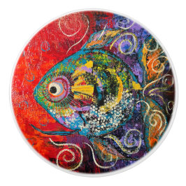 Pomo De Cerámica Tira del botón de pesca