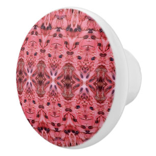Pomo De Cerámica Tira del cajón de encaje rosado