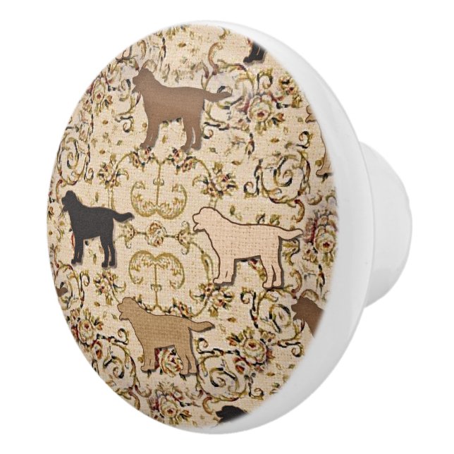 Pomo De Cerámica Tira del cajón del perro de recuperación de Labrad (Derecha)