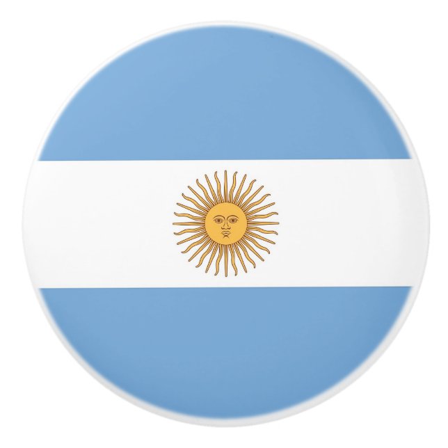 Pomo De Cerámica Tiras de cerámica con bandera de Argentina (Anverso)