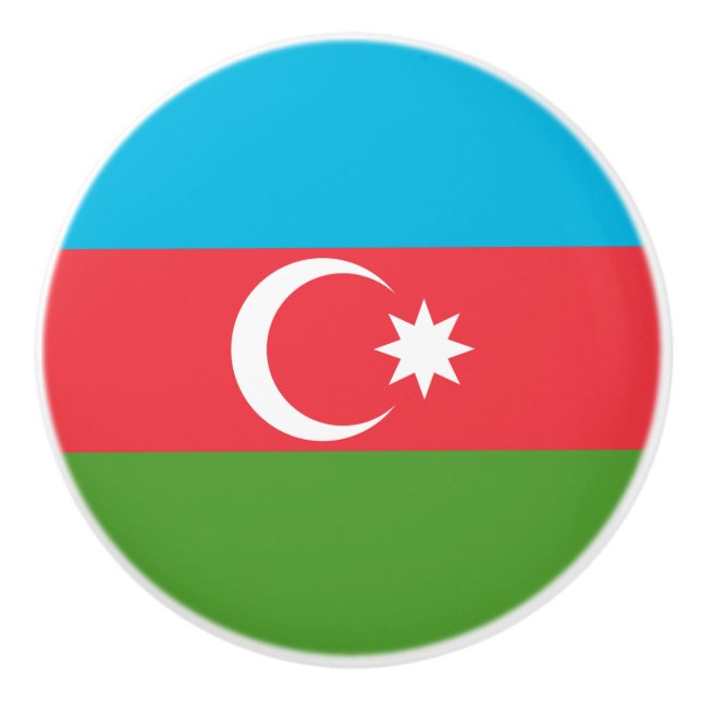 Pomo De Cerámica Tiras de cerámica con bandera de Azerbaiyán (Anverso)