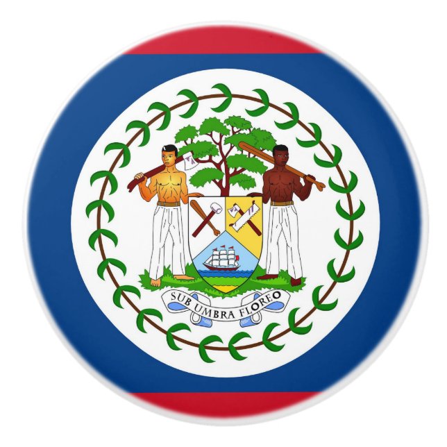 Pomo De Cerámica Tiras de cerámica con bandera de Belice (Anverso)