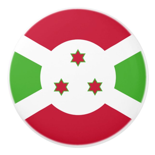 Pomo De Cerámica Tiras de cerámica con bandera de Burundi (Anverso)