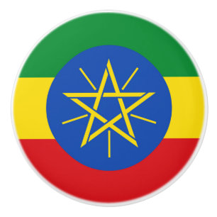 Pomo De Cerámica Tiras de cerámica con bandera de Etiopía