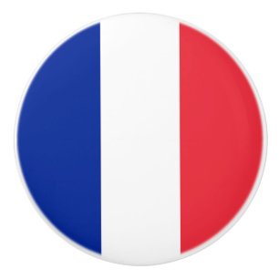 Pomo De Cerámica Tiras de cerámica con bandera de Francia