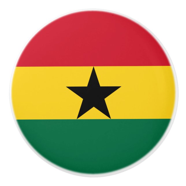 Pomo De Cerámica Tiras de cerámica con bandera de Ghana (Anverso)