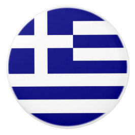 Pomo De Cerámica Tiras de cerámica con bandera de Grecia