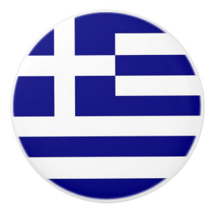 Pomo De Cerámica Tiras de cerámica con bandera de Grecia