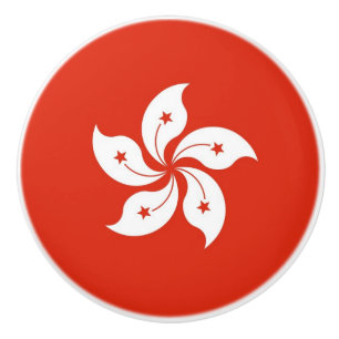 Pomo De Cerámica Tiras de cerámica con bandera de Hong Kong