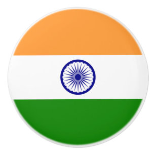 Pomo De Cerámica Tiras de cerámica con bandera de India