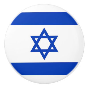 Pomo De Cerámica Tiras de cerámica con bandera de Israel
