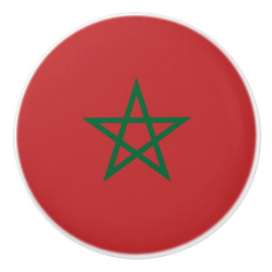 Pomo De Cerámica Tiras de cerámica con bandera de Marruecos