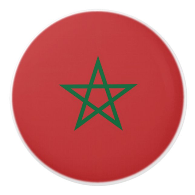 Pomo De Cerámica Tiras de cerámica con bandera de Marruecos (Anverso)
