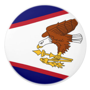Pomo De Cerámica Tiras de cerámica con bandera de Samoa Americana,