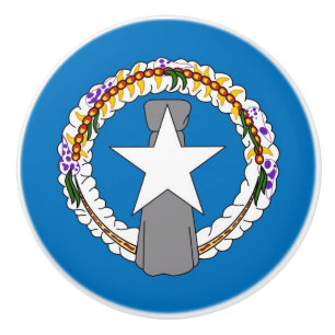 Pomo De Cerámica Tiras de cerámica con bandera del norte de Mariana