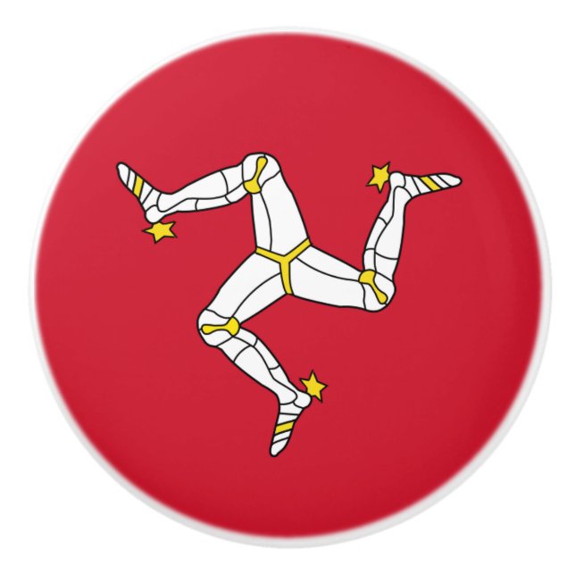 Pomo De Cerámica Tiras de cerámica con la bandera de la Isla de Man (Anverso)