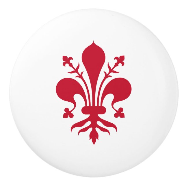 Pomo De Cerámica Tiras de perilla cerámica con bandera de Florencia (Anverso)