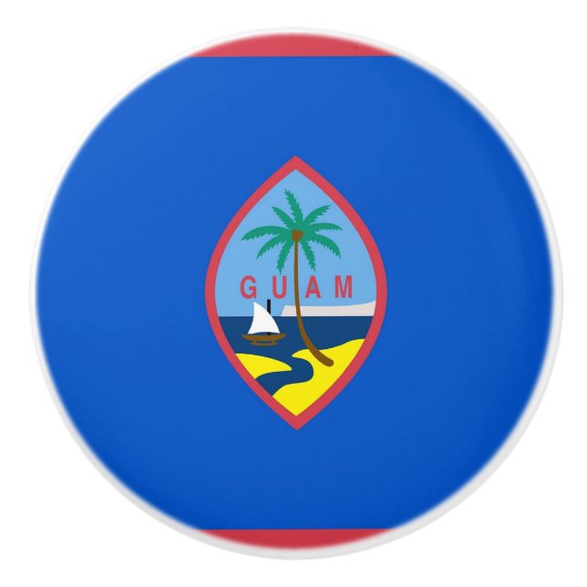 Pomo De Cerámica Tiras de perilla de cerámica con bandera de Guam,  (Anverso)