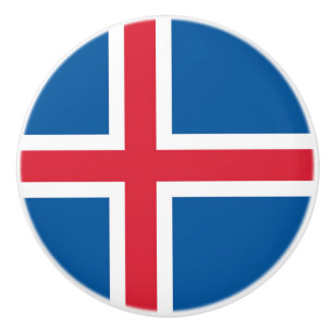 Pomo De Cerámica Tiras de perilla de cerámica con bandera de Island