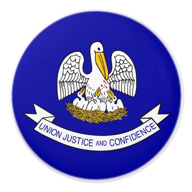 Pomo De Cerámica Tiras de perilla de cerámica con bandera de Luisia (Anverso)