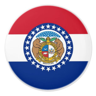 Pomo De Cerámica Tiras de perilla de cerámica con bandera de Misuri