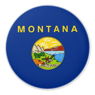 Pomo De Cerámica Tiras de perilla de cerámica con bandera de Montan