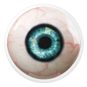 Pomo De Cerámica Tirón azul del cajón del globo del ojo