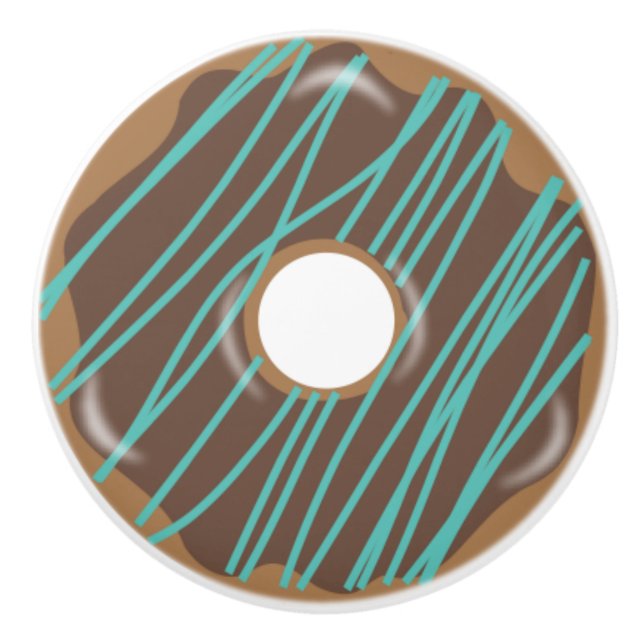 Pomo De Cerámica Tirón del cajón del botón del gabinete del buñuelo (Anverso)